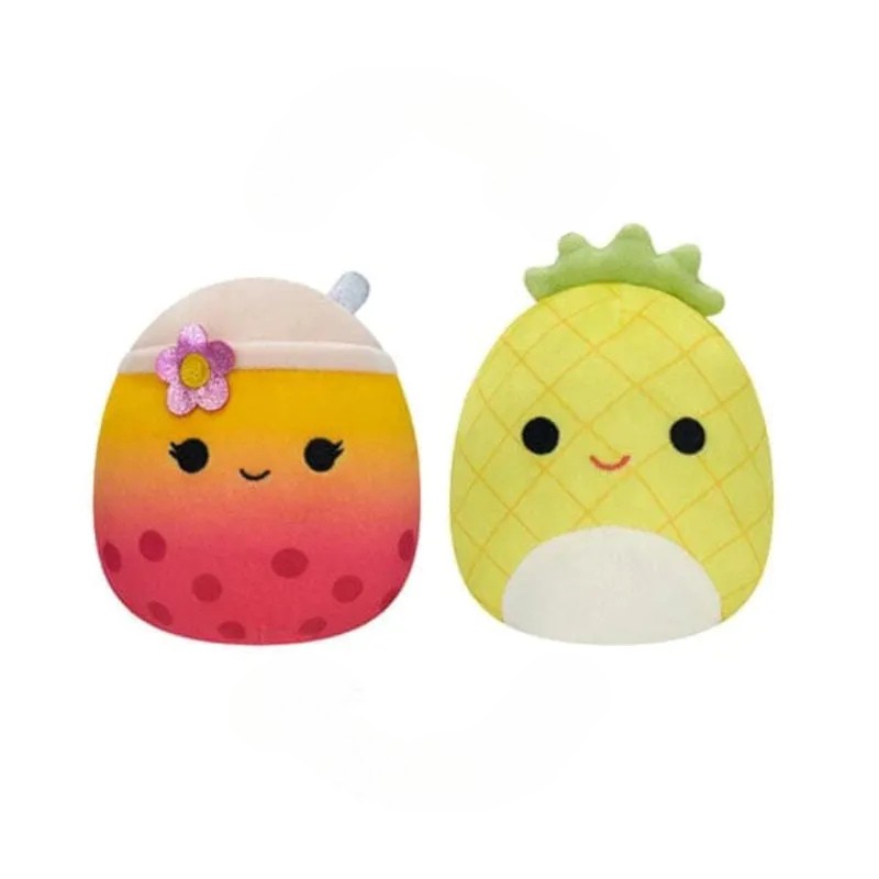 Pineapple And Bubble Tea Reversible Plush Toy