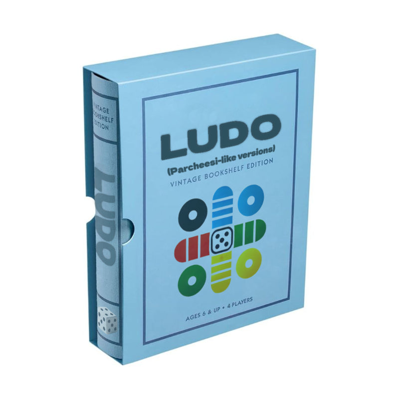 Wooden Ludo Board Game – Vintage Bookshelf with Book Storage Case