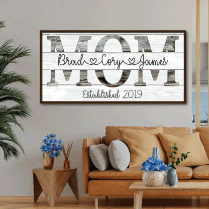 Personalized MOM Themed Wooden Framed Wall Art