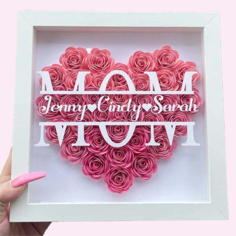 Personalized Framed Floral Shadow Box