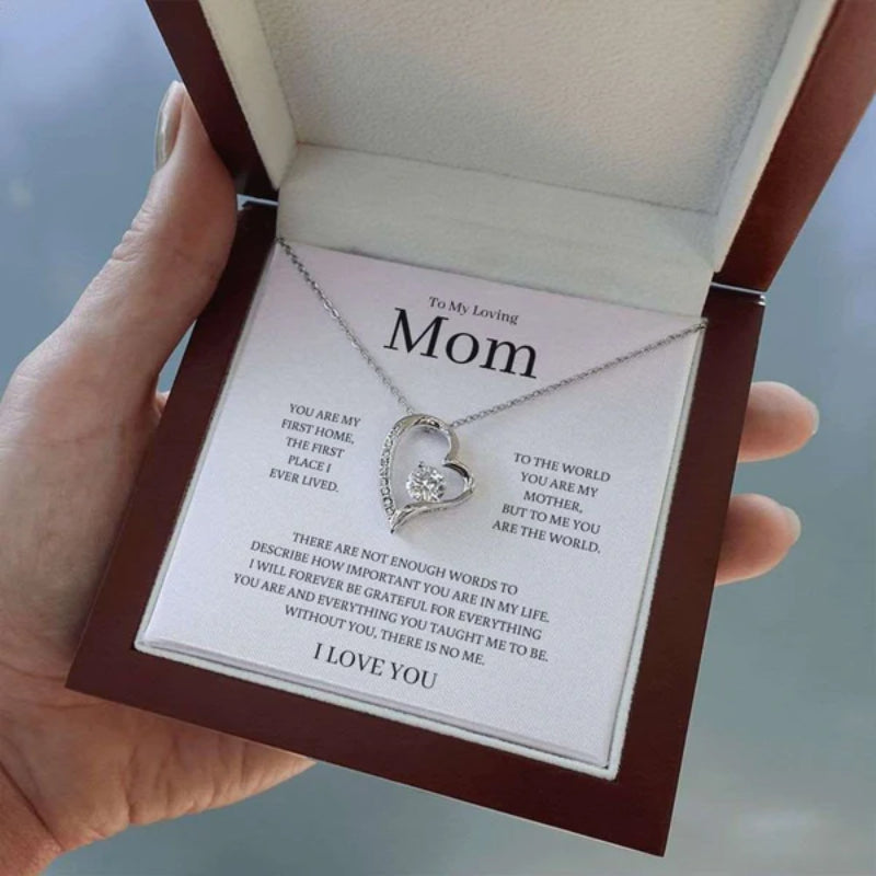 Mom Pendant Necklace With Gift Box