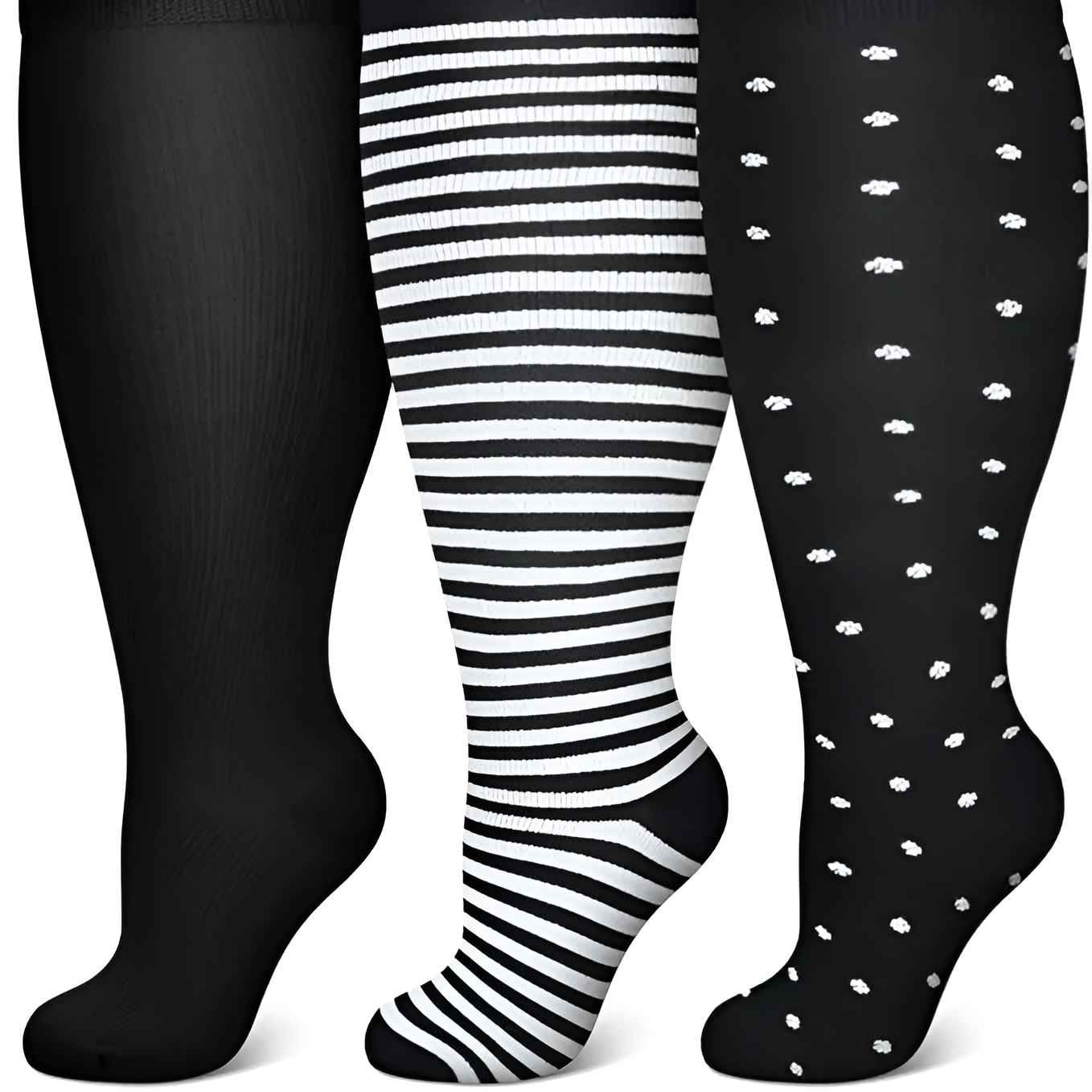  3 Packs Plus Size Compression Knee High Sports Socks for Women and Men Wide Calf Stockings BreathablePack Of 3 Wide Calf Compression Support Socks For Women - Image 5