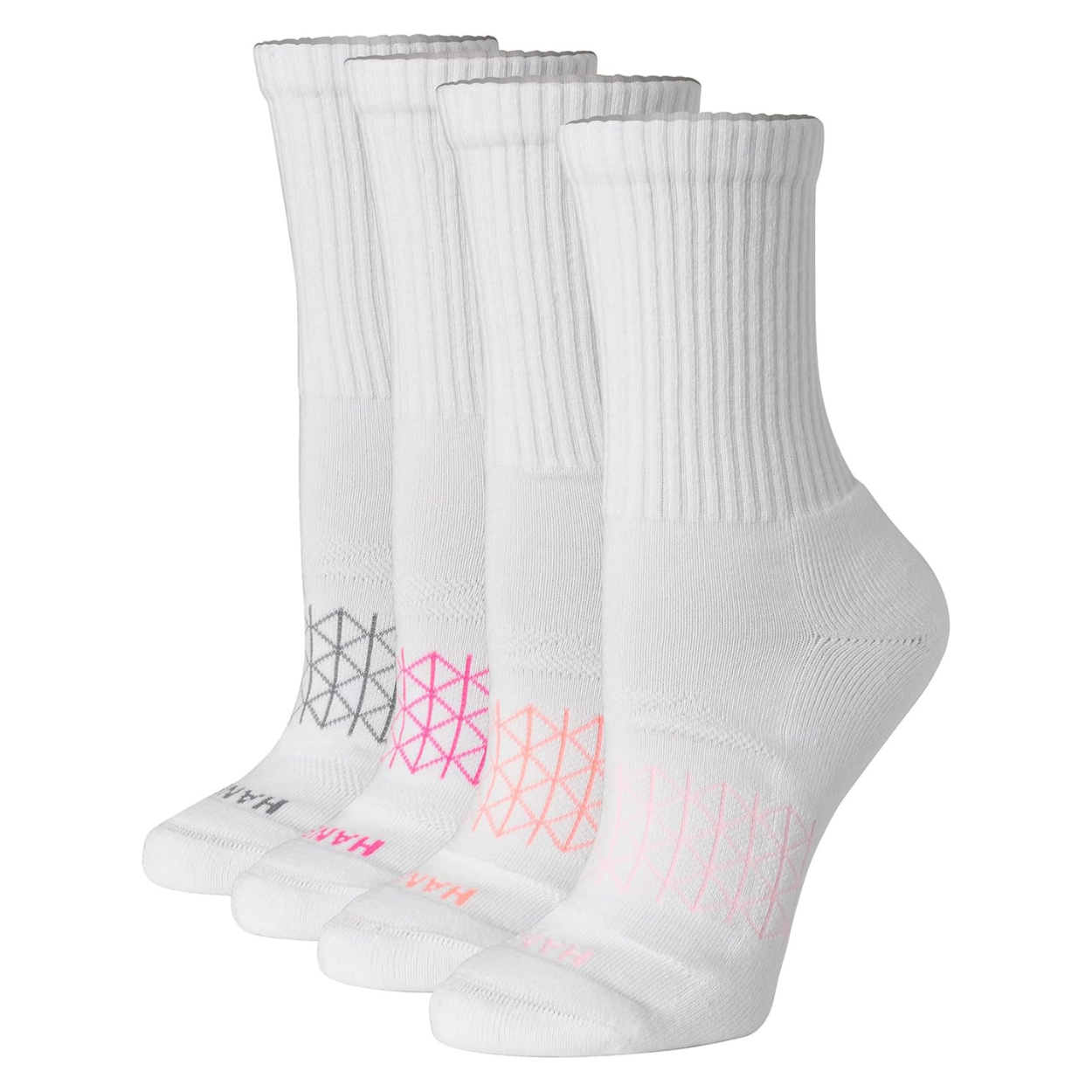 4 Pack Moisture Wicking Crew Socks For Women