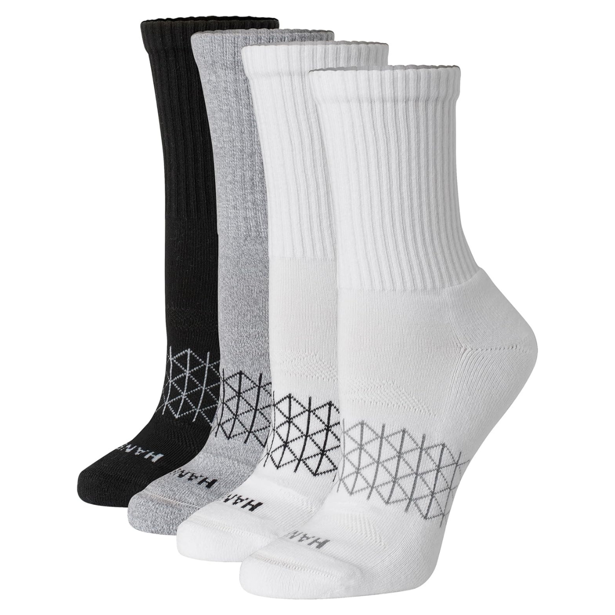 4 Pack Moisture Wicking Crew Socks For Women