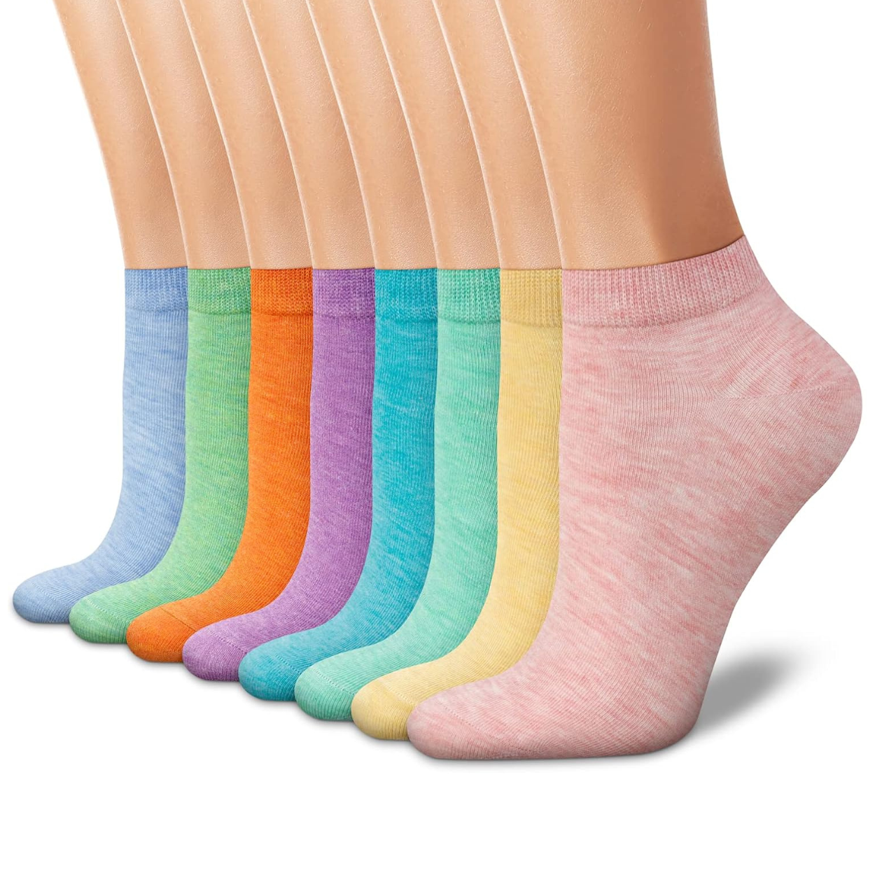 8 Pair Non Slip Low Cut Socks For Casual Wear For Women