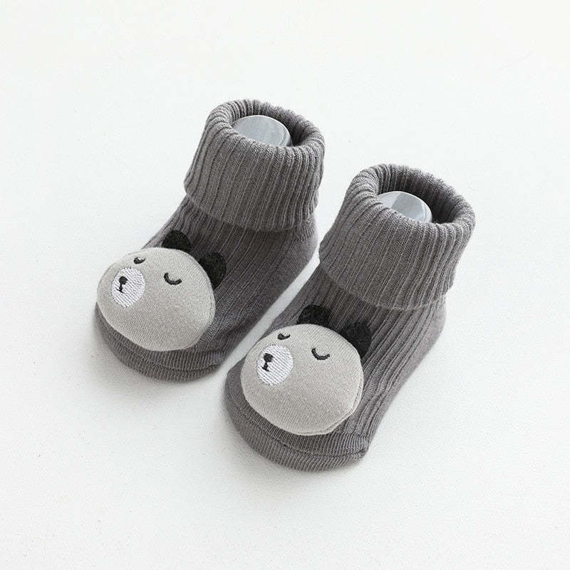 Anti Slip Soled Soft Cotton Cartoon Animal Baby Socks