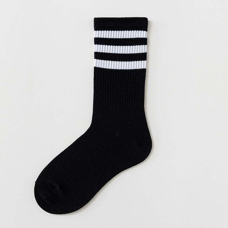 Skateboard Striped Mid Tube Solid Color Socks