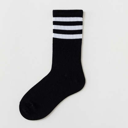 Skateboard Striped Mid Tube Solid Color Socks