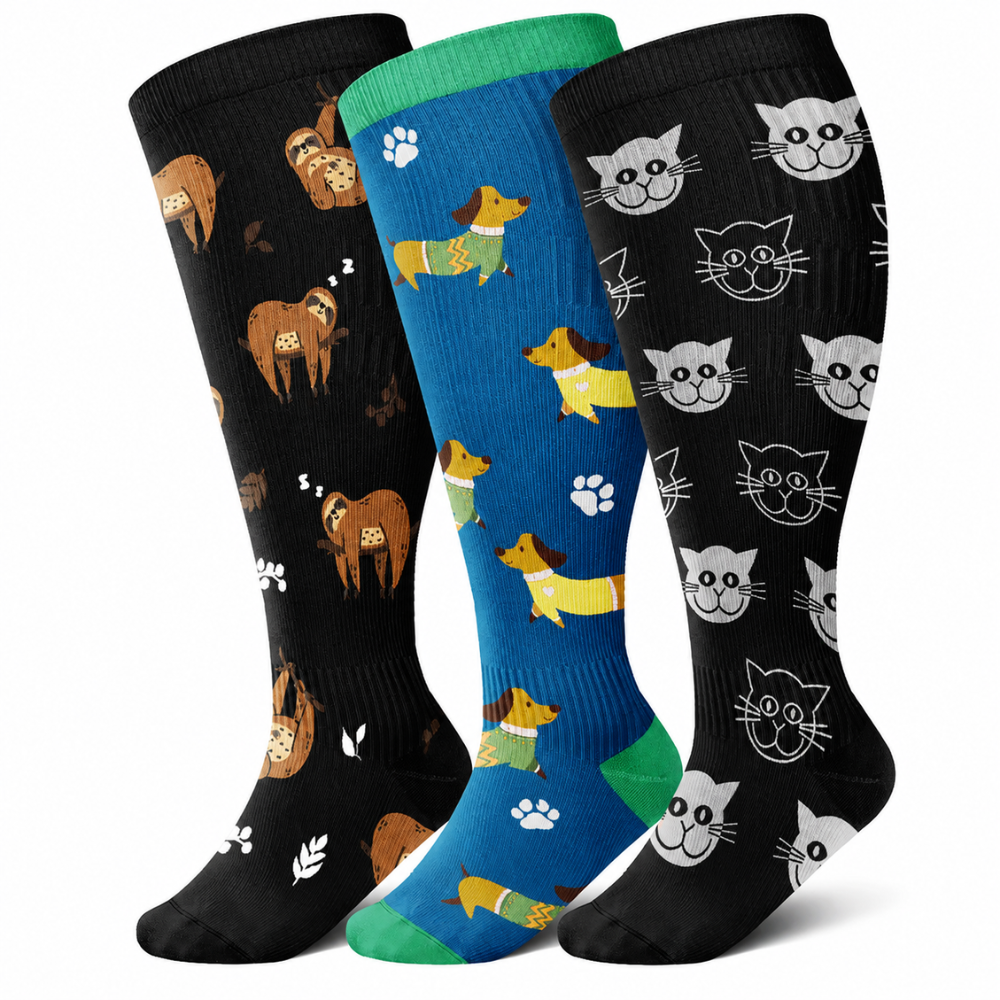 3 Pair Of Wide Compression Socks For Women