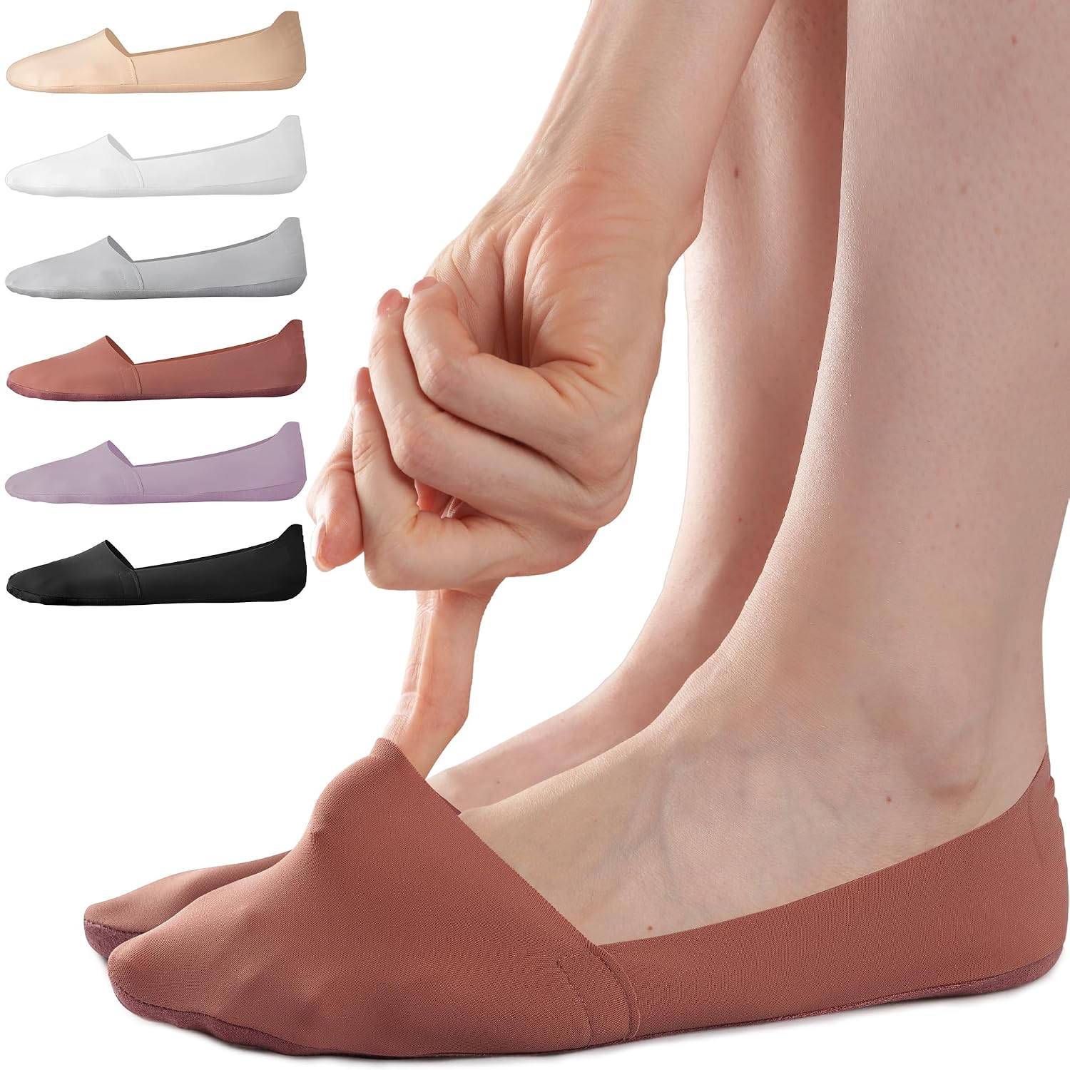 6 Pair Comfortable Invisible Liner Socks For Women