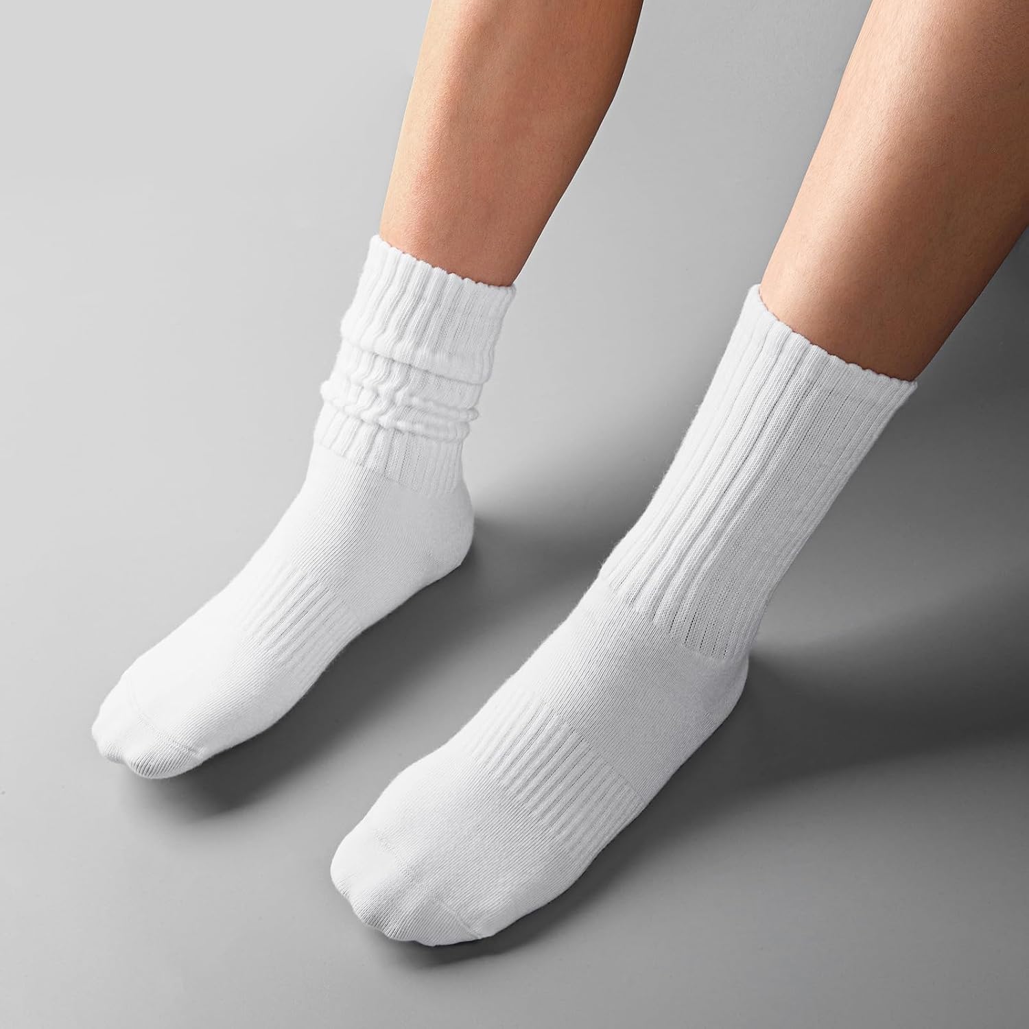 Casual Retro Athletic Scrunch Crew Socks For Women-NCasual Retro Athletic Scrunch Crew Socks For Women - Image 2