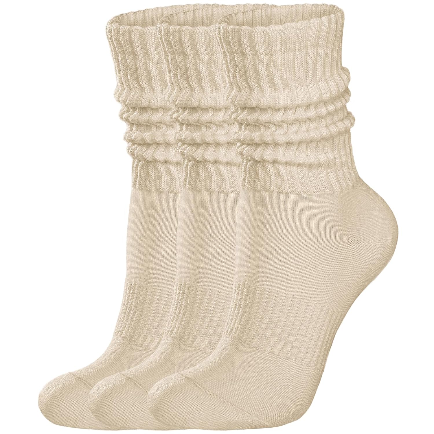 Casual Retro Athletic Scrunch Crew Socks For Women-NCasual Retro Athletic Scrunch Crew Socks For Women - Image 4