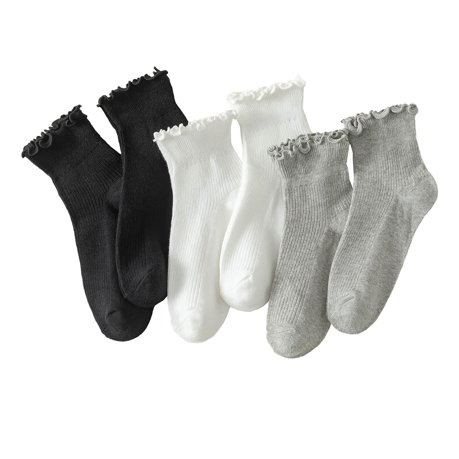 Ruffle Pack Of 6 Socks For Women