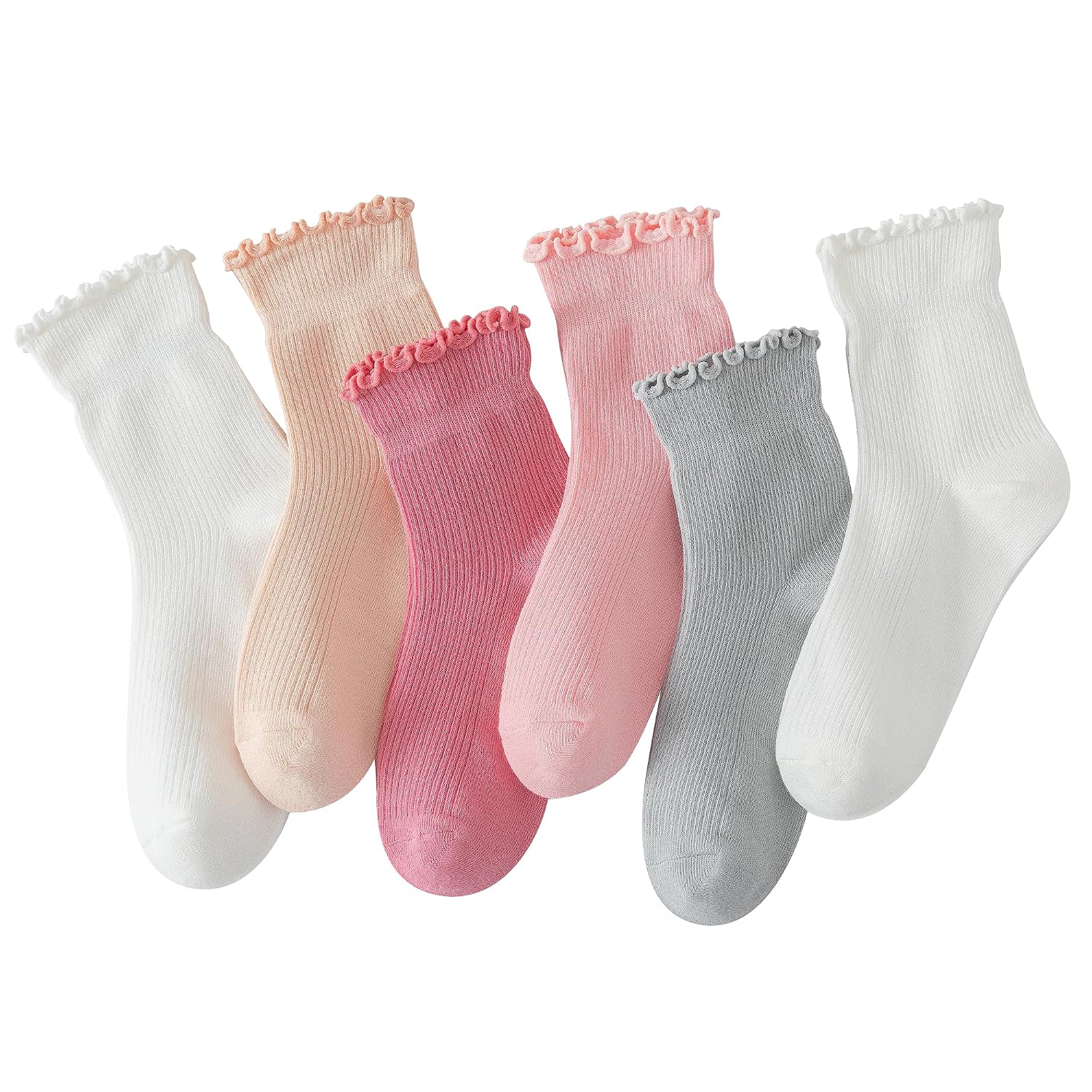 Ruffle Pack Of 6 Socks For Women