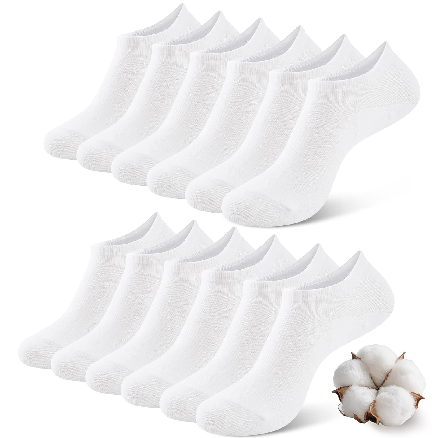 6 Pair Non Slip Invisible Flat Socks For Women