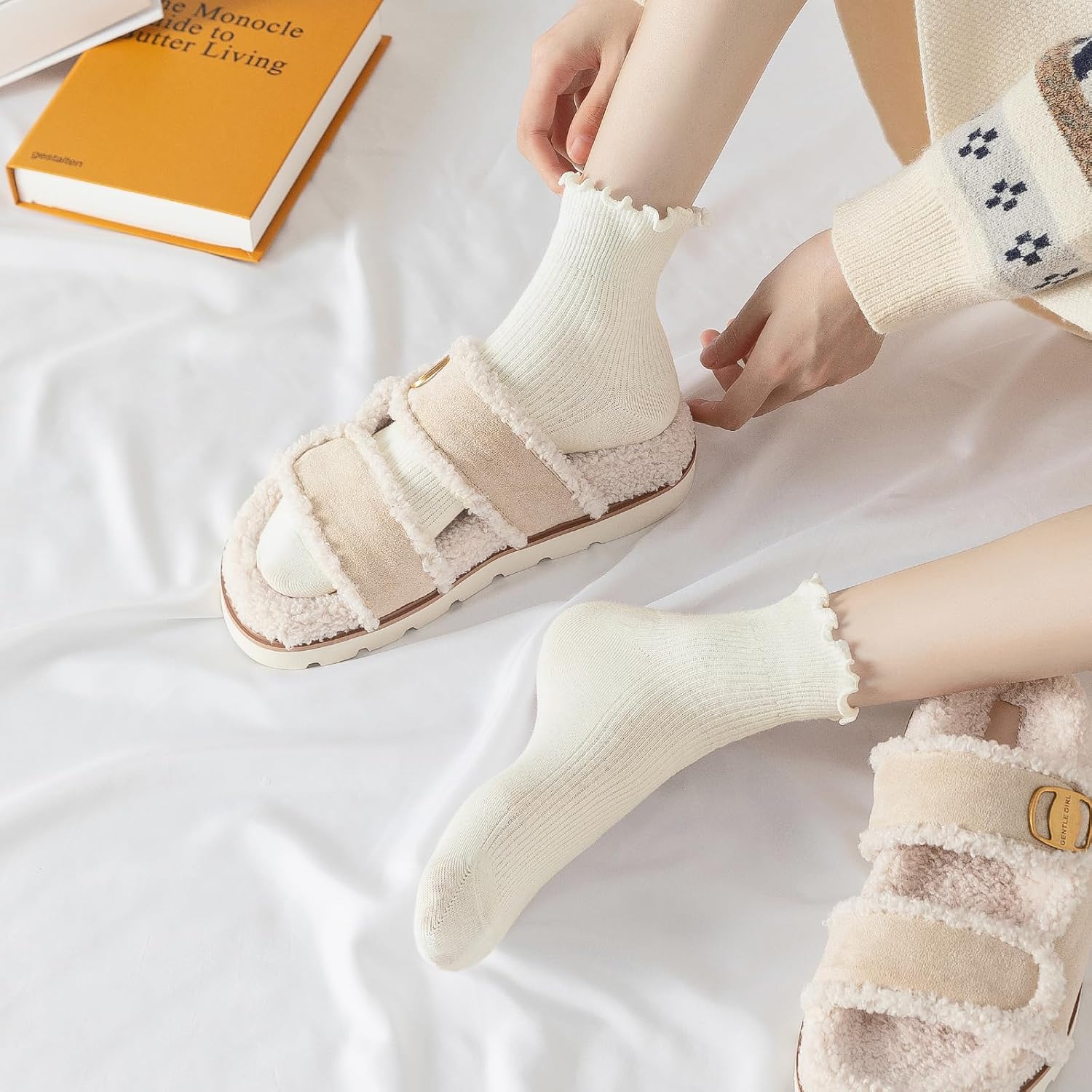 Ruffle Pack Of 6 Socks For Women