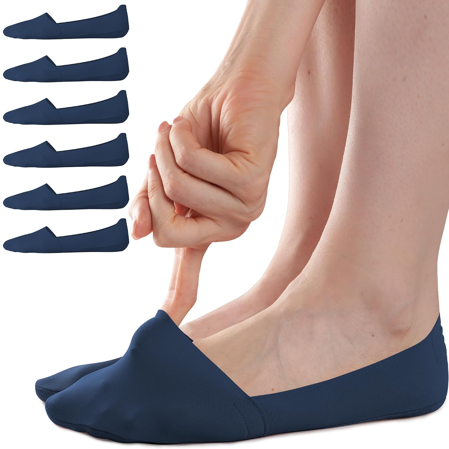 6 Pair Comfortable Invisible Liner Socks For Women