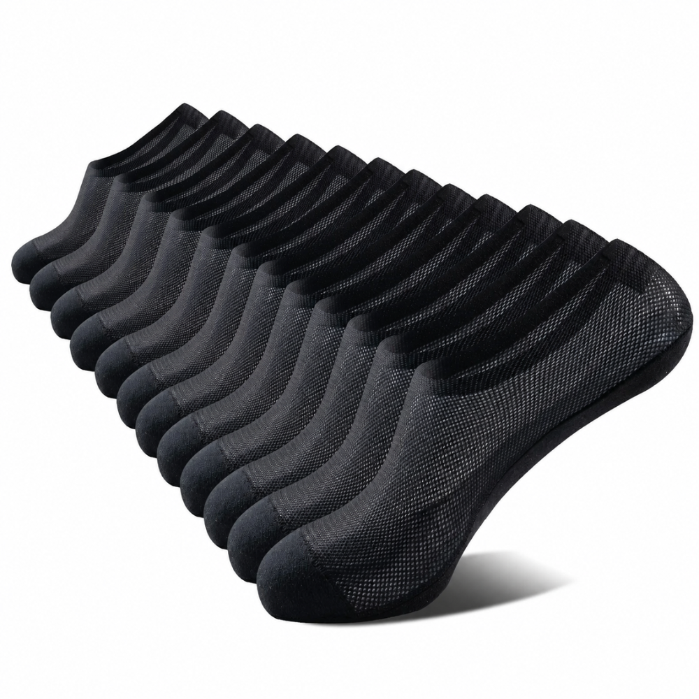 Pack Of 6 Ultra Thin Low Cut Mesh Invisible Ankle Socks For Men