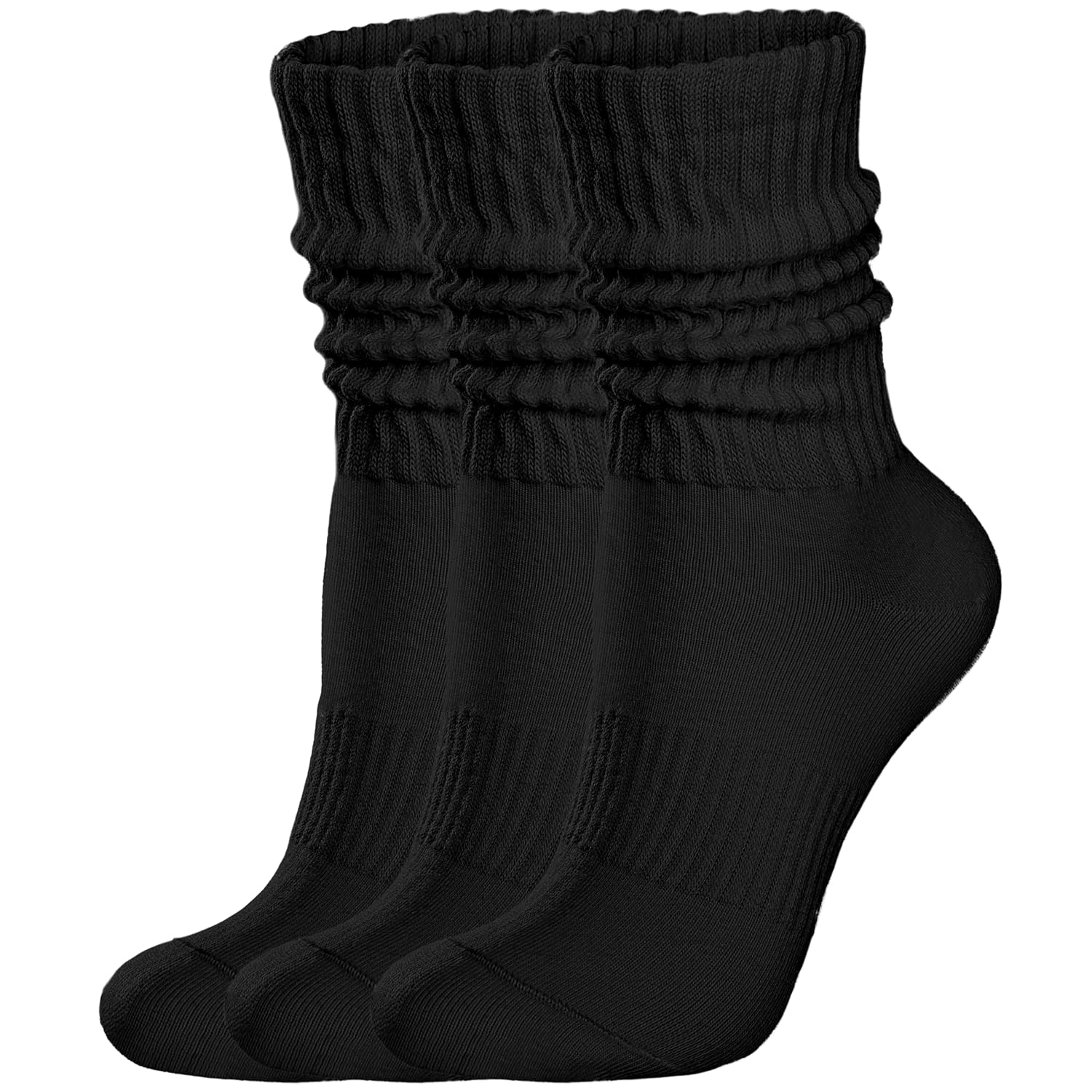 Casual Retro Athletic Scrunch Crew Socks For Women-N