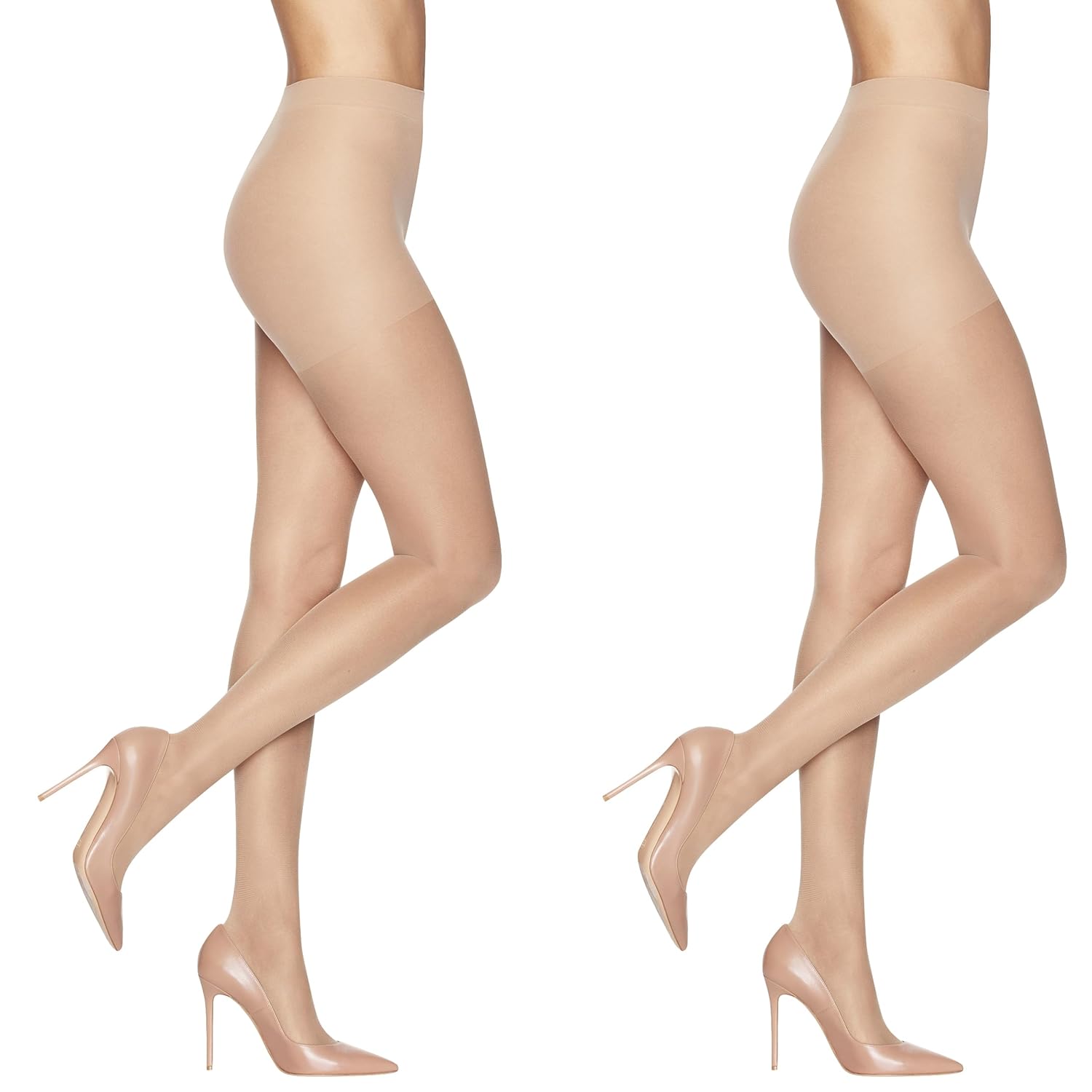 Medium Support Control Top Sheer Compression Tights For Women