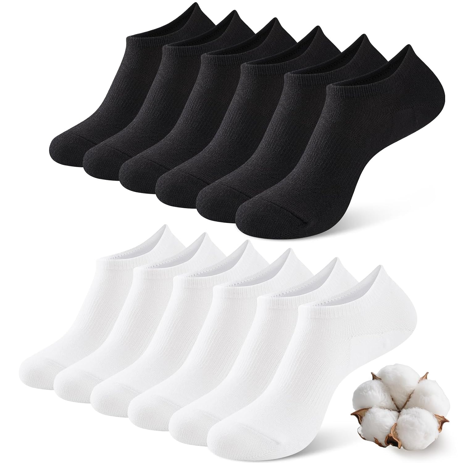 6 Pair Non Slip Invisible Flat Socks For Women