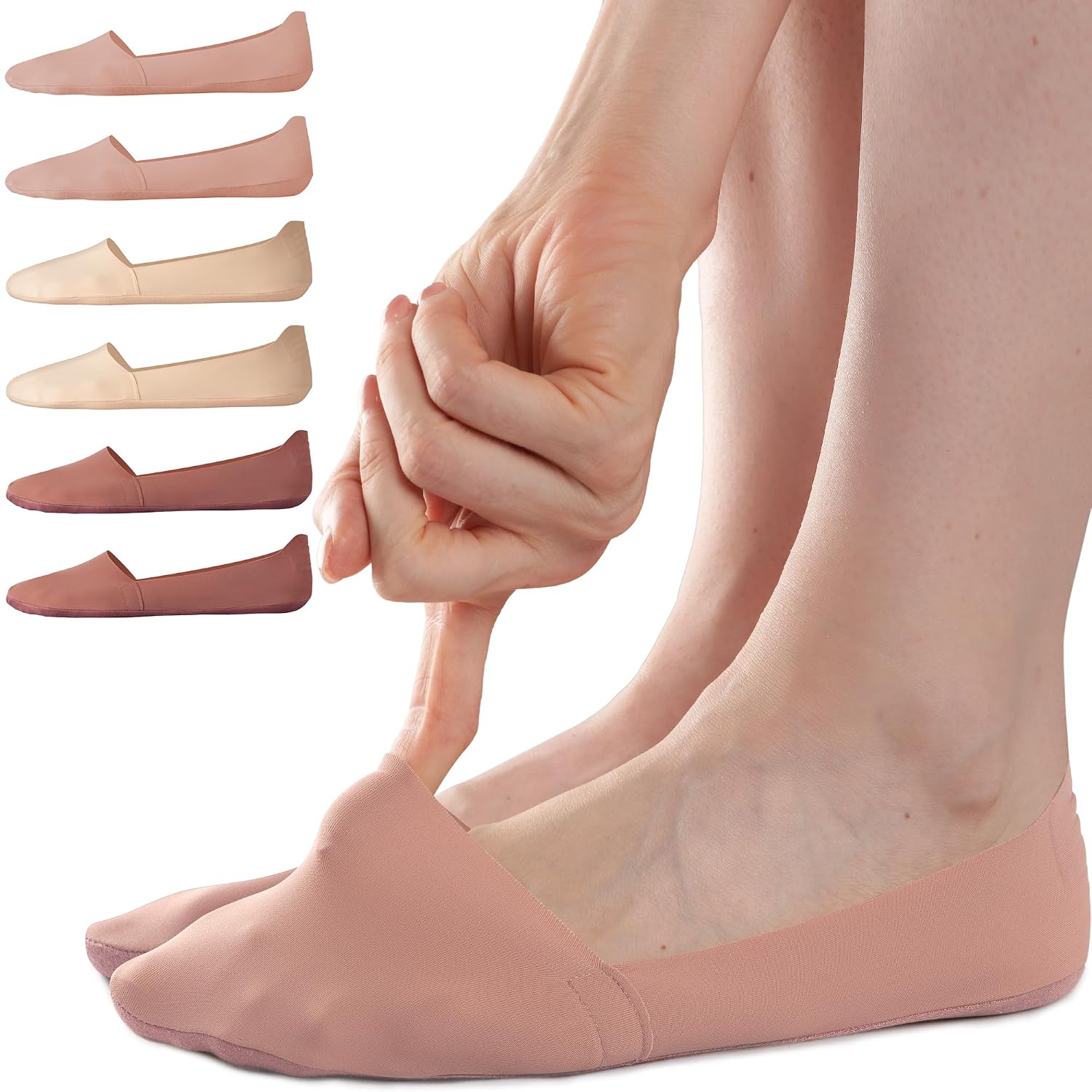 6 Pair Comfortable Invisible Liner Socks For Women