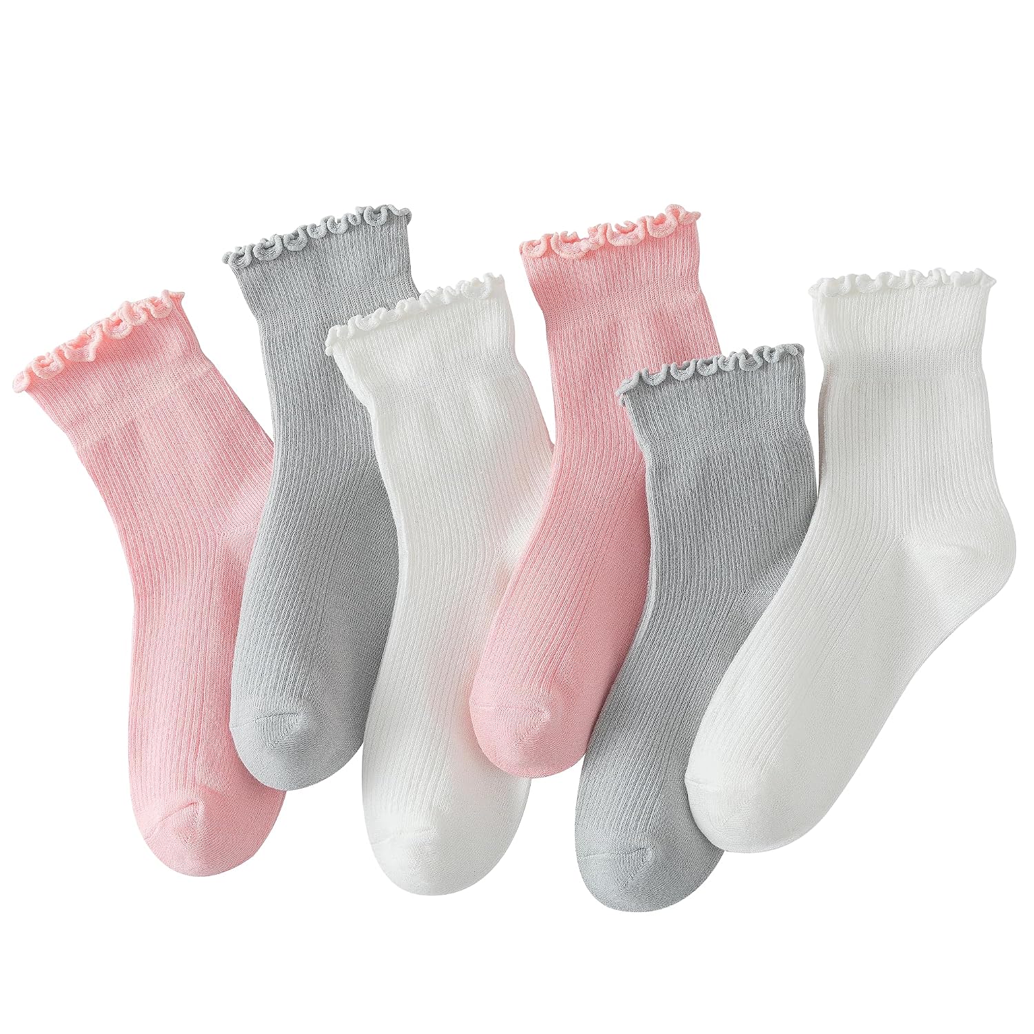 Ruffle Pack Of 6 Socks For Women