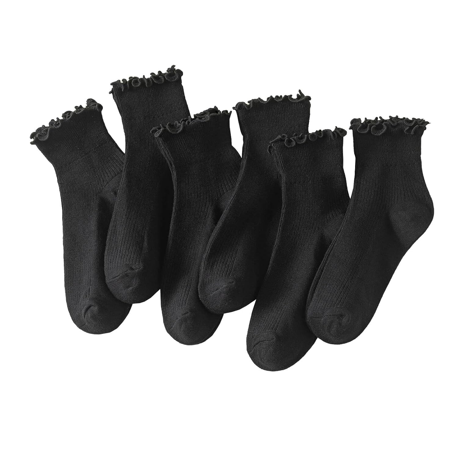 Ruffle Pack Of 6 Socks For Women