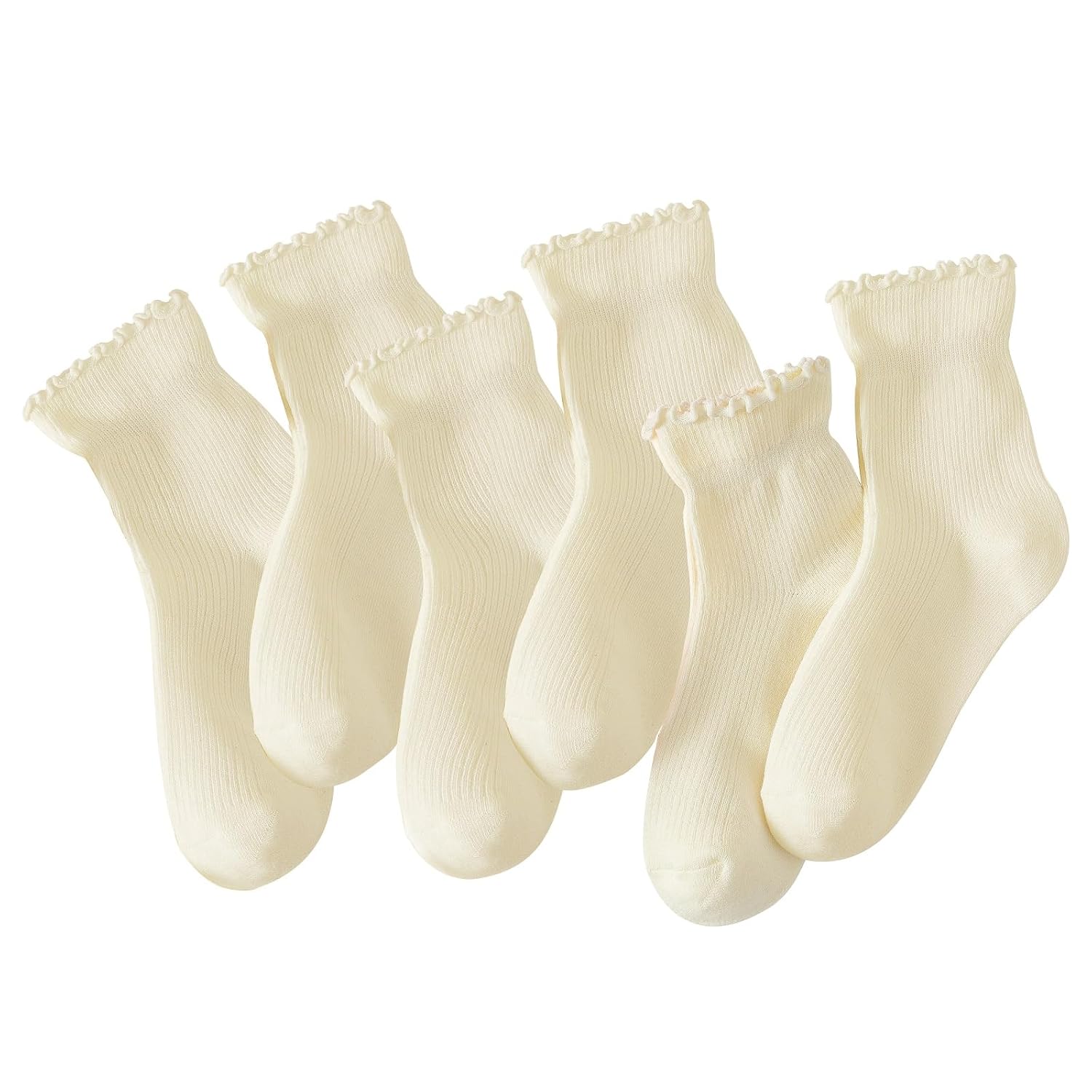 Ruffle Pack Of 6 Socks For Women