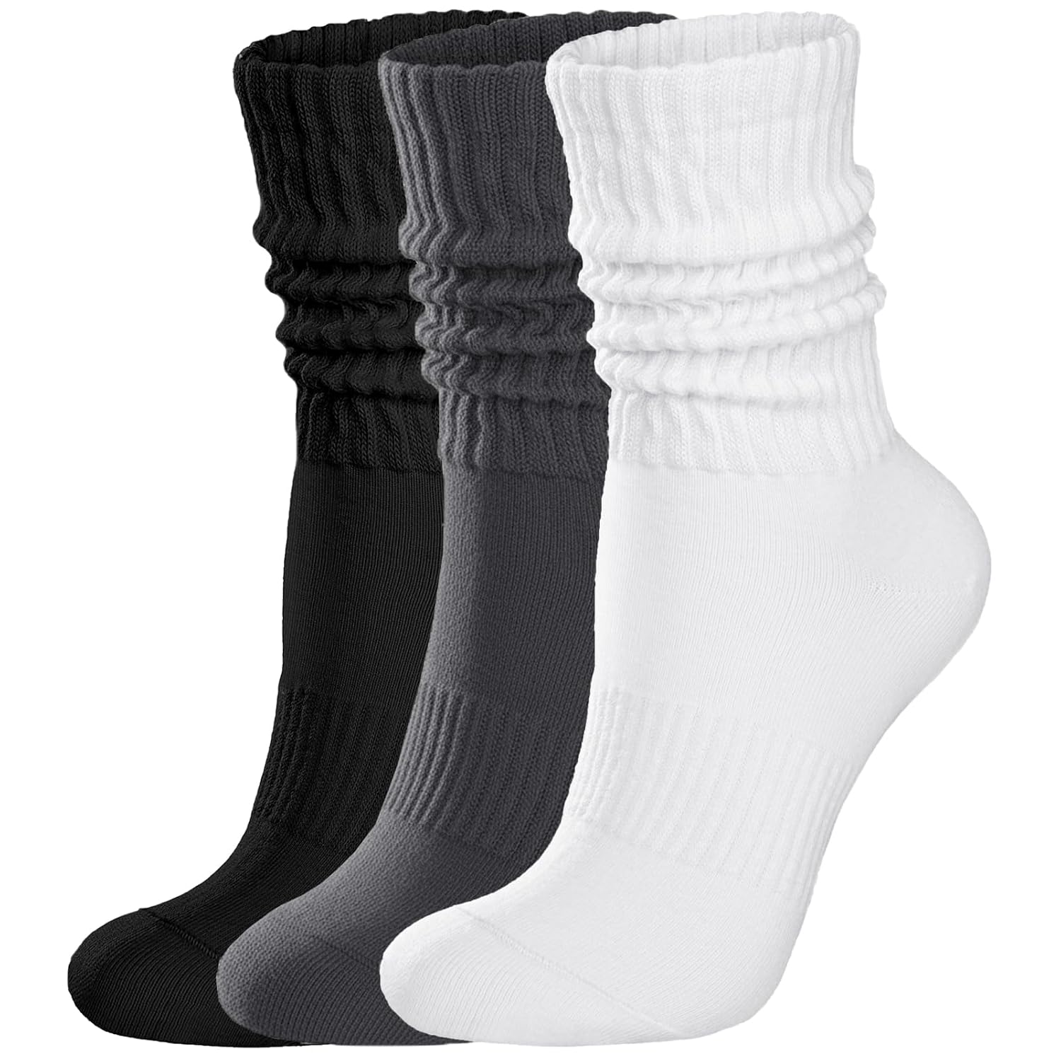 Casual Retro Athletic Scrunch Crew Socks For Women-NCasual Retro Athletic Scrunch Crew Socks For Women - Image 12
