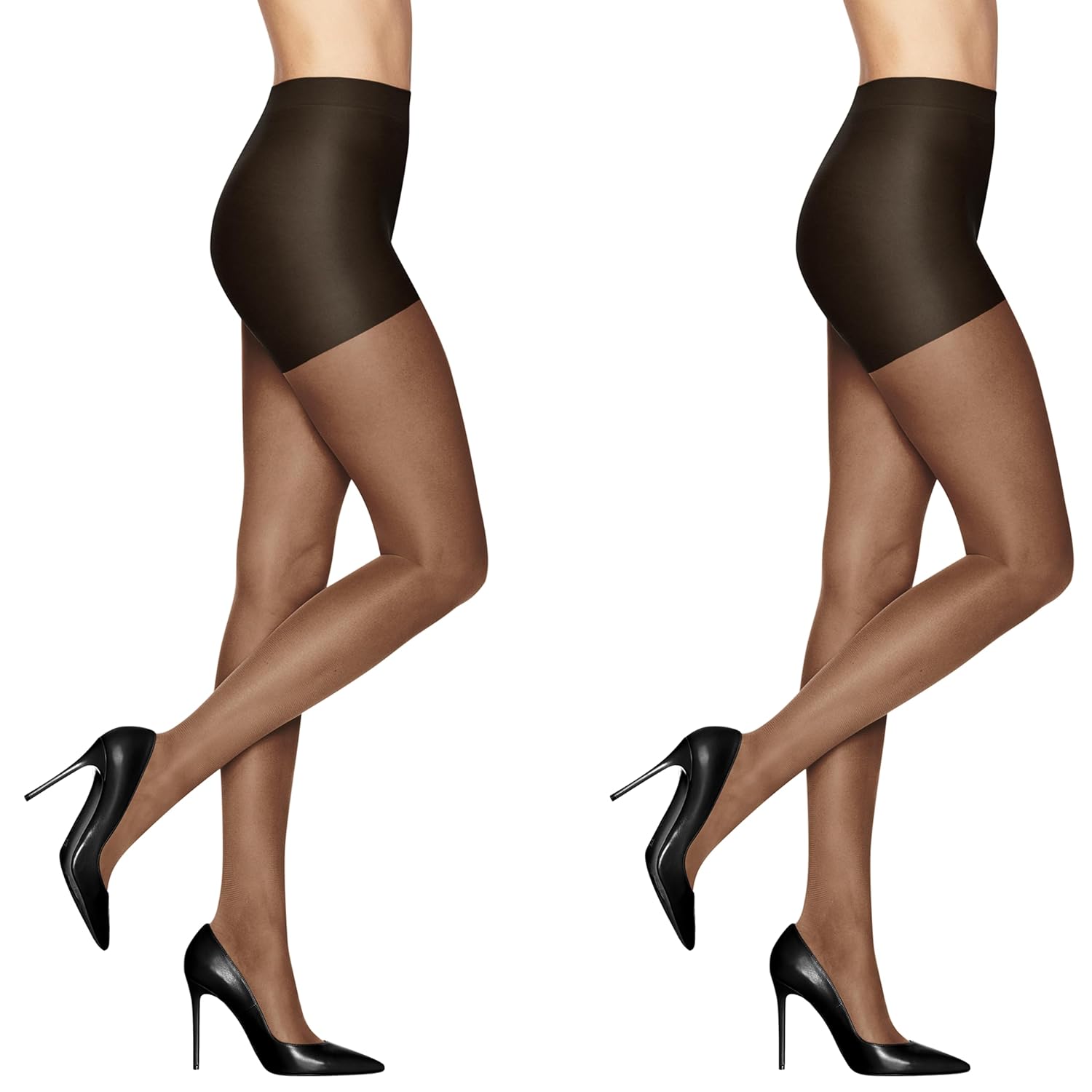 Medium Support Control Top Sheer Compression Tights For Women