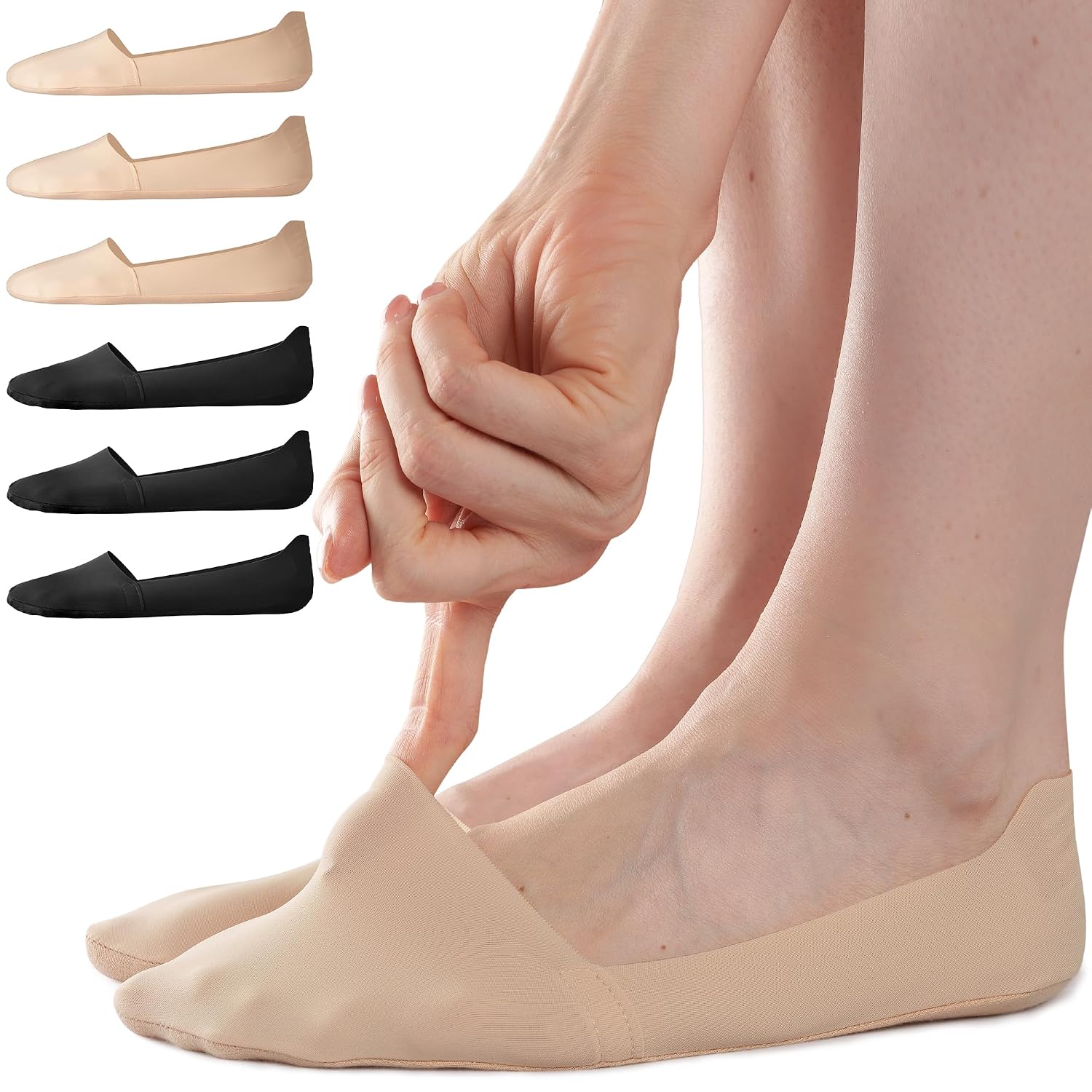 6 Pair Comfortable Invisible Liner Socks For Women