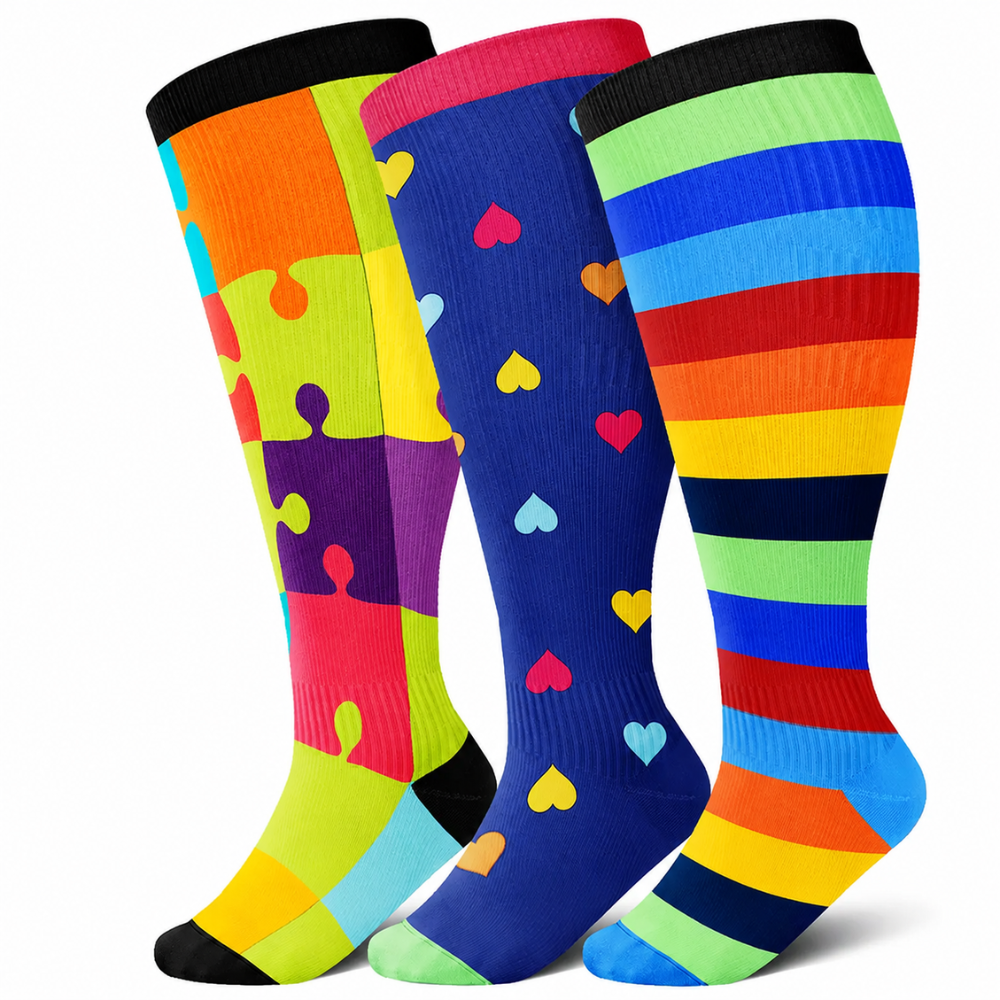 3 Pair Of Wide Compression Socks For Women