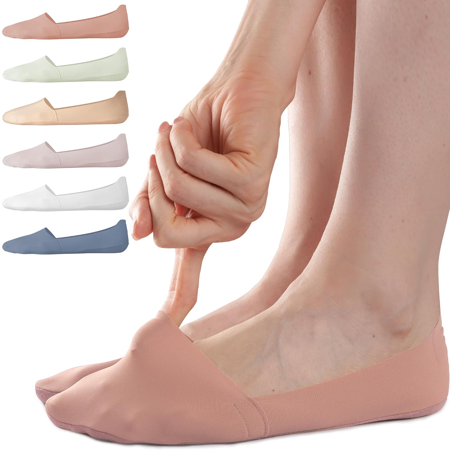 6 Pair Comfortable Invisible Liner Socks For Women