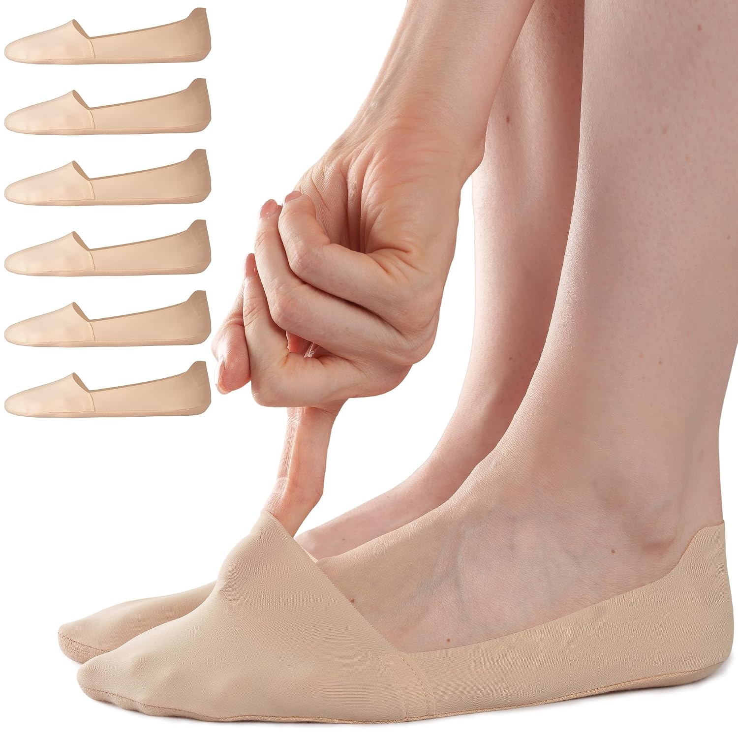 6 Pair Comfortable Invisible Liner Socks For Women