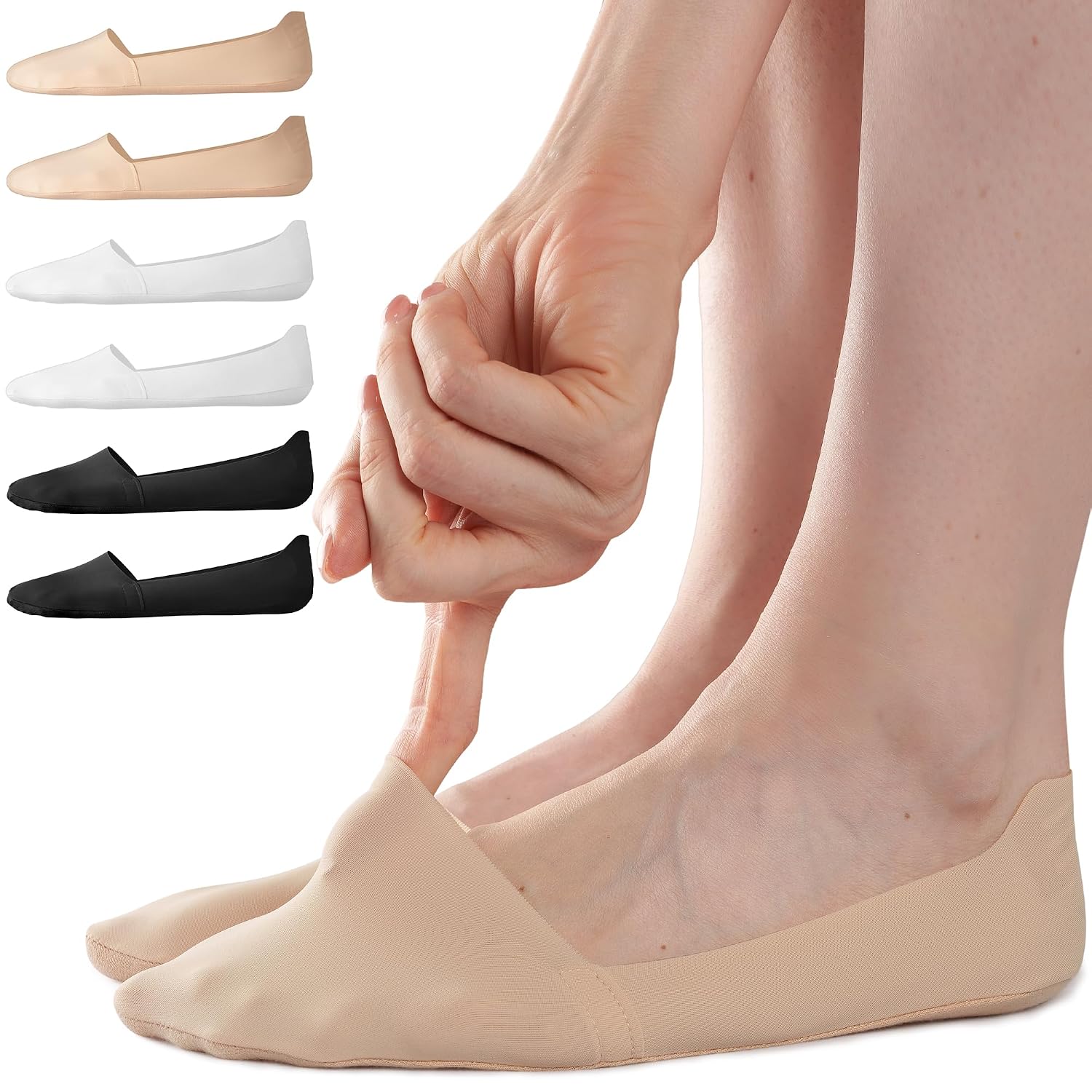 6 Pair Comfortable Invisible Liner Socks For Women