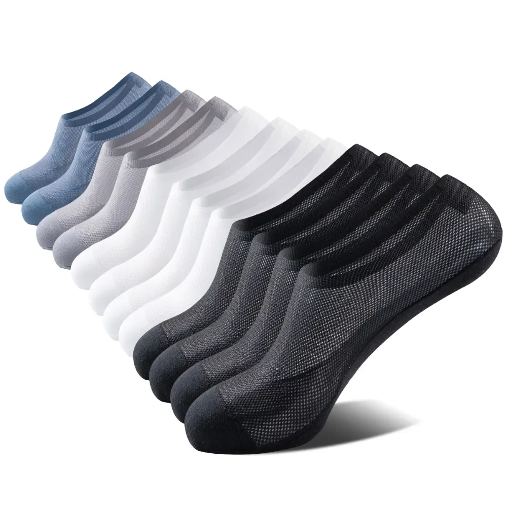 Pack Of 6 Ultra Thin Low Cut Mesh Invisible Ankle Socks For Men
