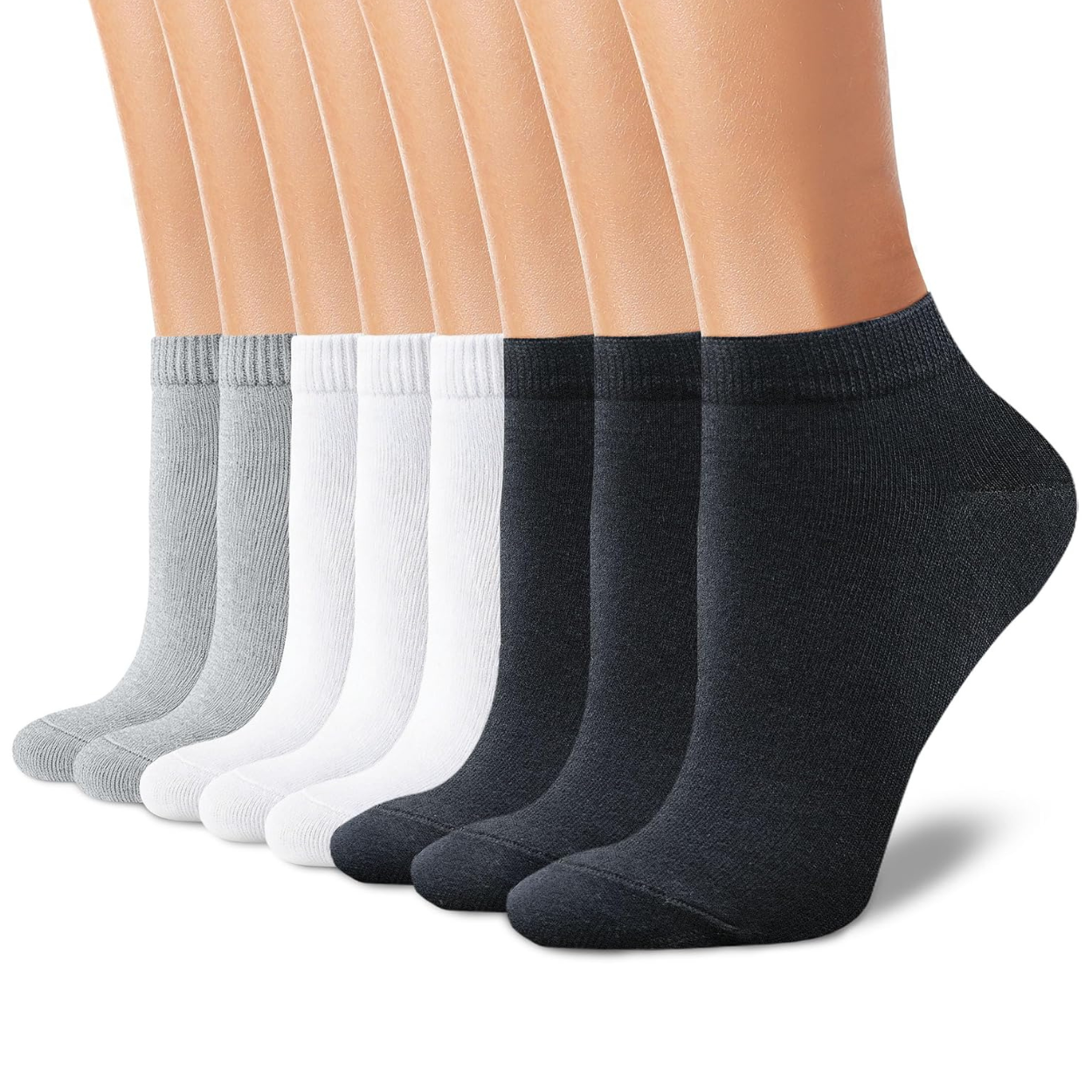 8 Pair Non Slip Low Cut Socks For Casual Wear For Women