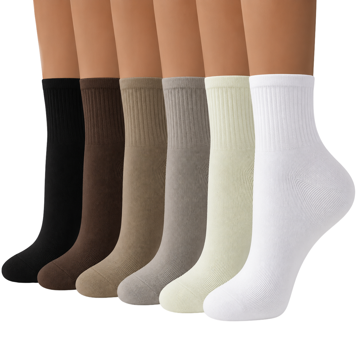 6 Pair Casual Mini Crew Socks For Everyday Comfort