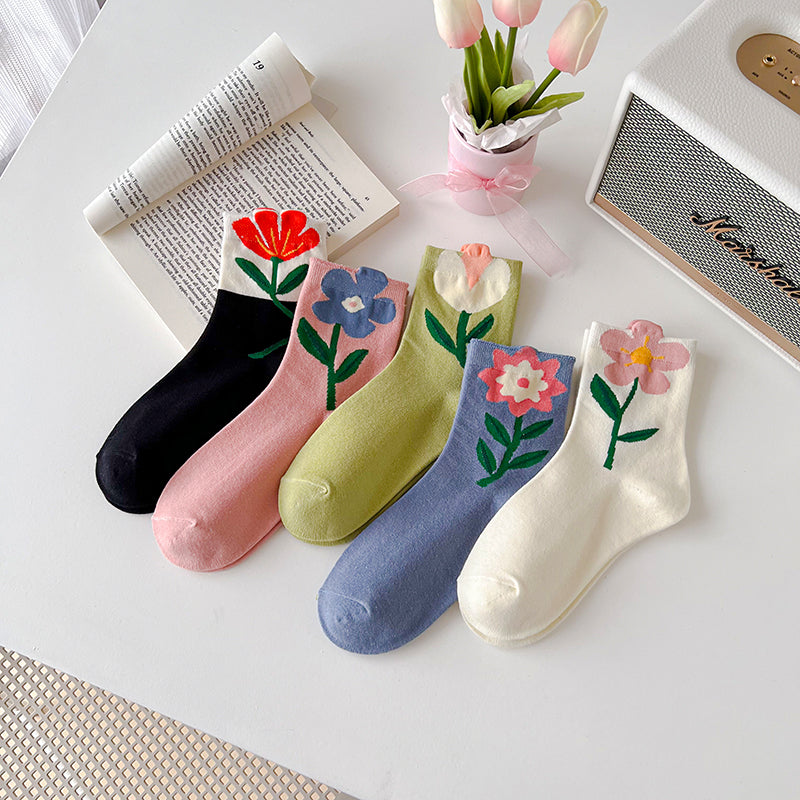 Cartoon Flower Candy Breathable Casual Short Socks