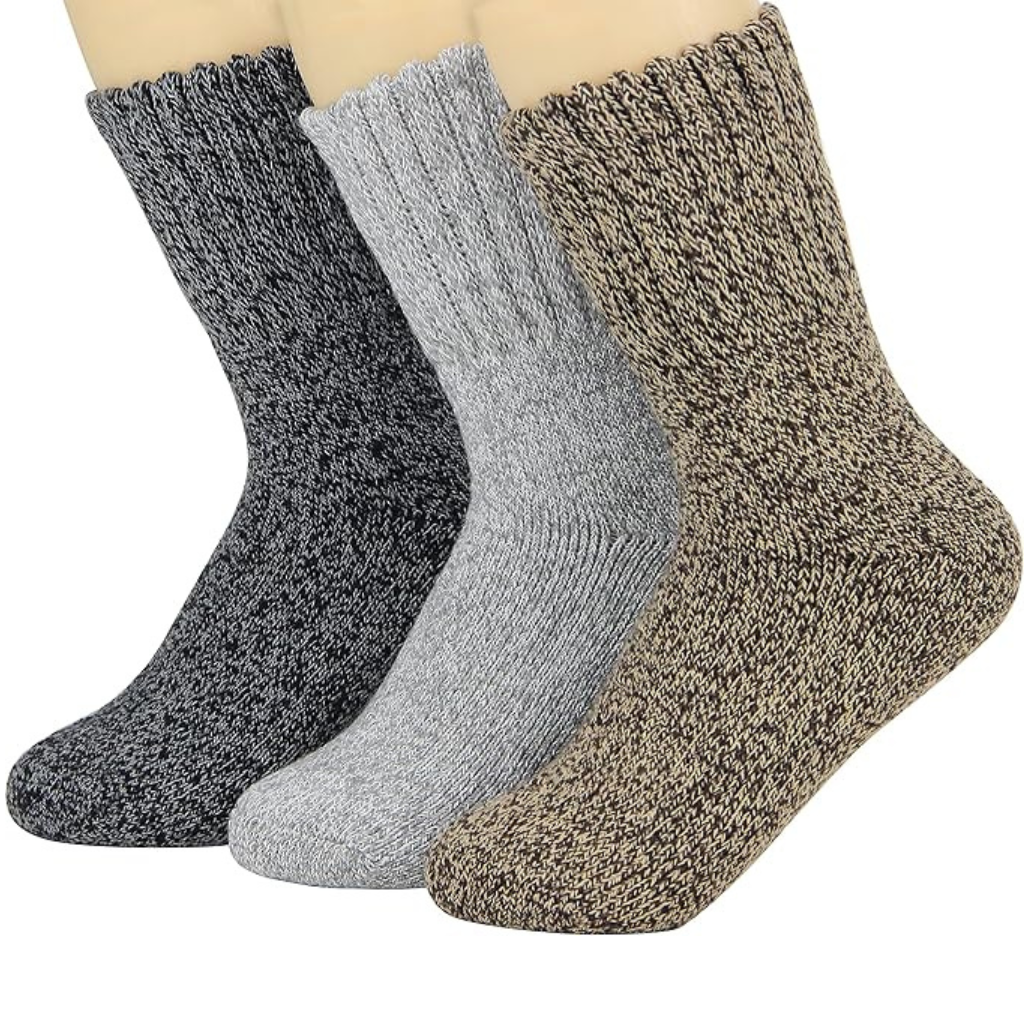 Structured Rib Knit Crew Pattern SocksThick Winter Knit Warm Socks - Image 3