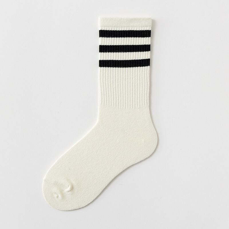 Skateboard Striped Mid Tube Solid Color Socks