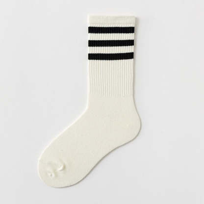 Skateboard Striped Mid Tube Solid Color Socks