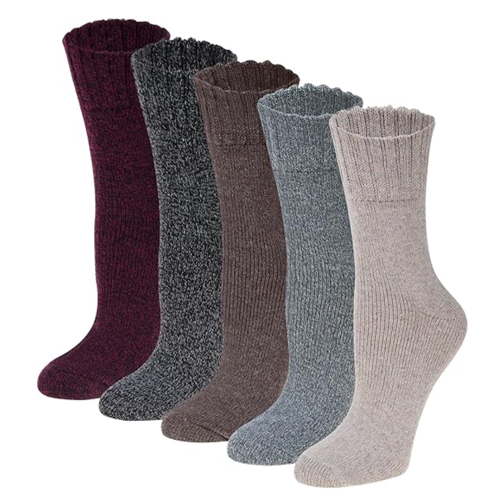 Patterned Blend Crew Style Cabin Socks5 Pair Of Knit Pattern Crew Cabin Socks - Image 5