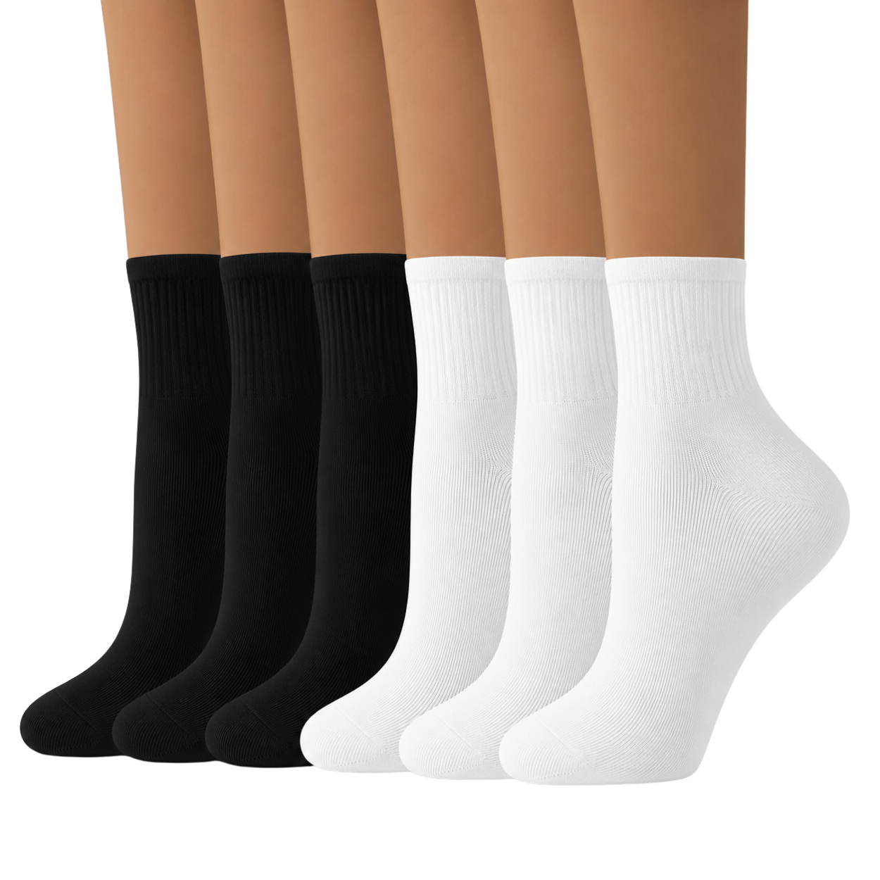 6 Pair Casual Mini Crew Socks For Everyday Comfort