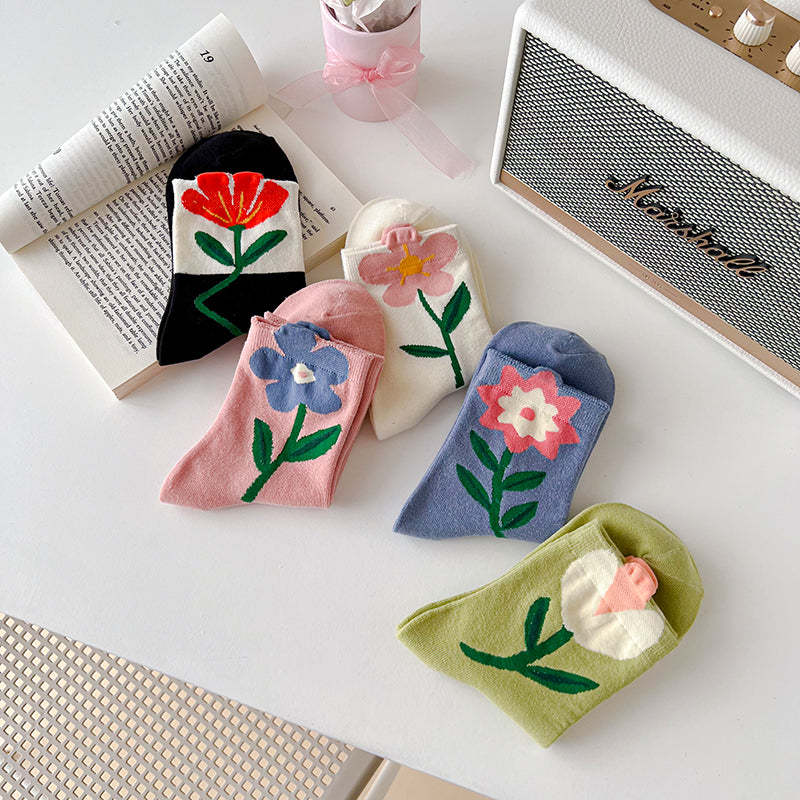 Cartoon Flower Candy Breathable Casual Short Socks