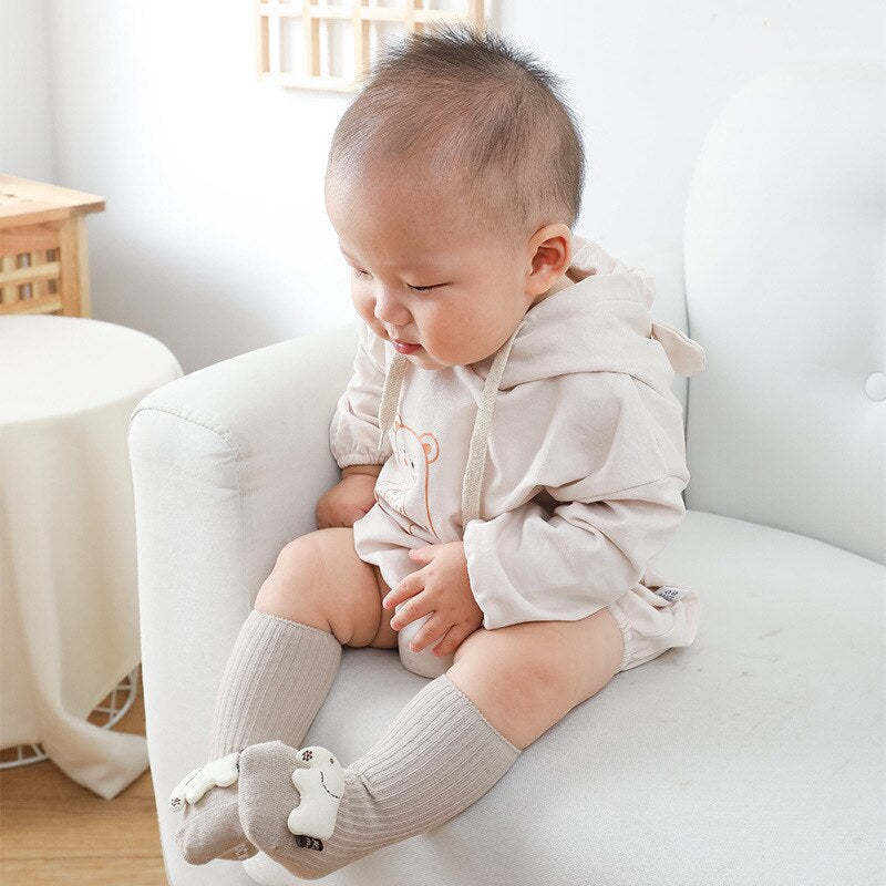 Anti Slip Soled Soft Cotton Cartoon Animal Baby Socks