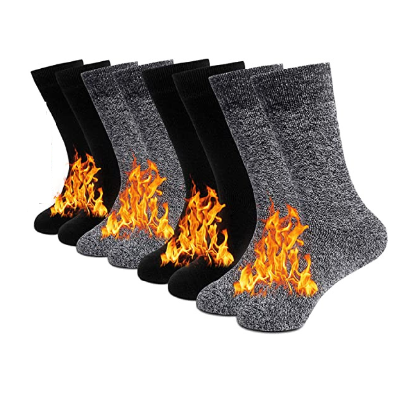 Solid Color Warm Thick Thermal Socks For Men