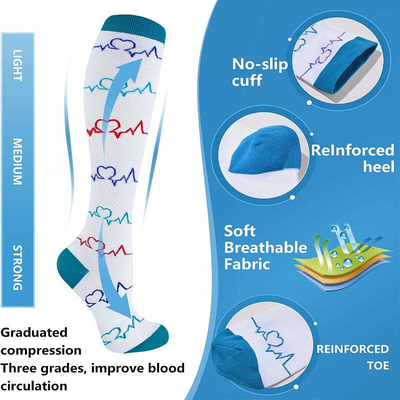 Blue Unisex Compression Running Socks