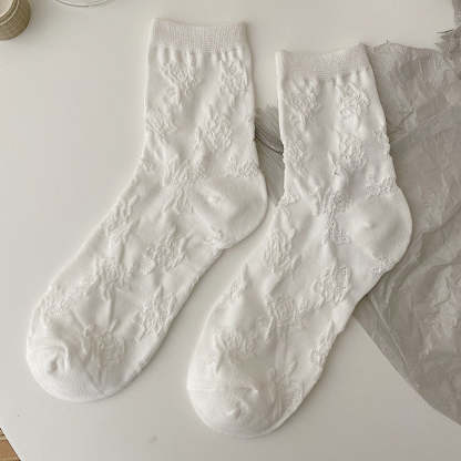 White Lace Bowknot Cotton Ankle Socks